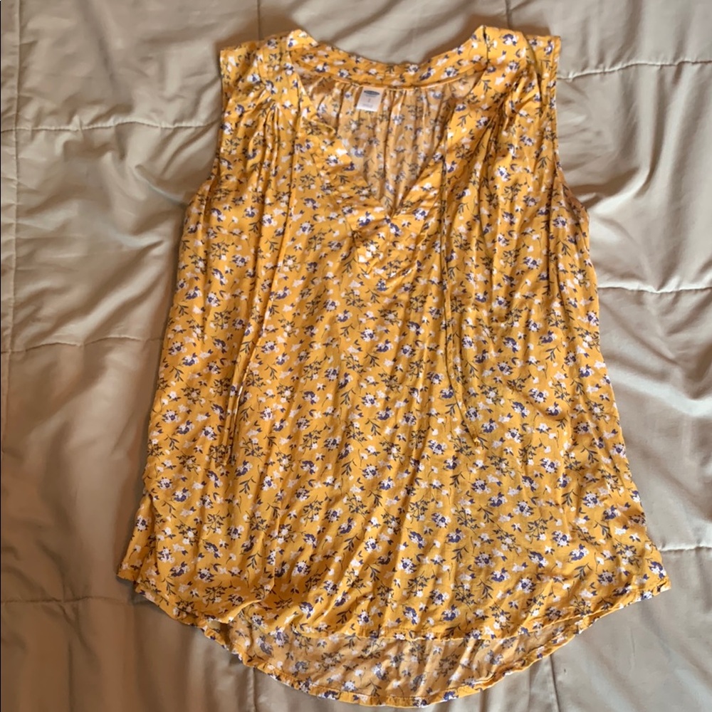 Floral Yellow Sleeveless Top